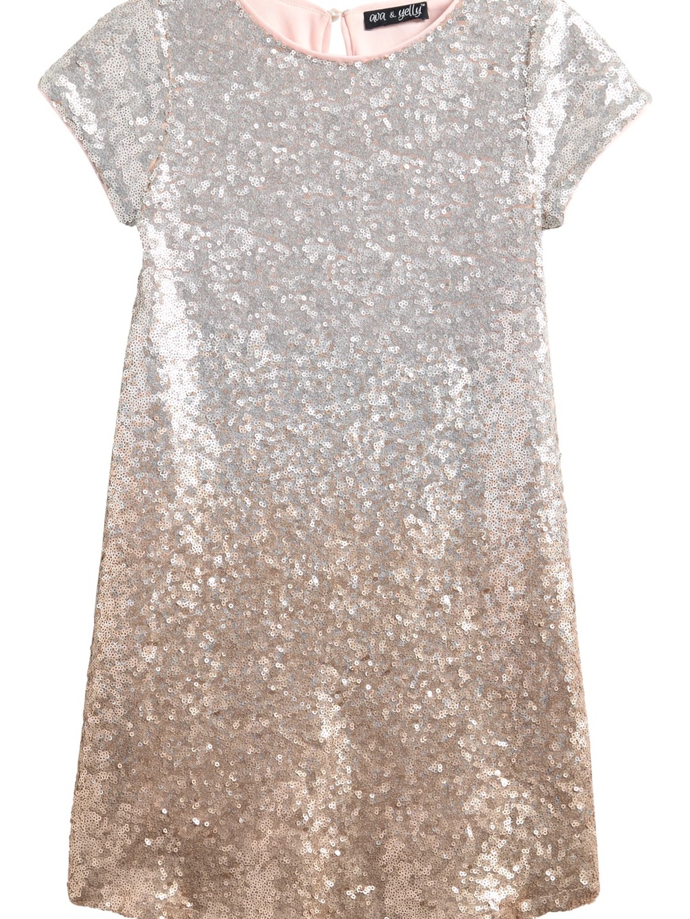 Girls' Ombre Sequin Shift Dress - Silver to Gold
